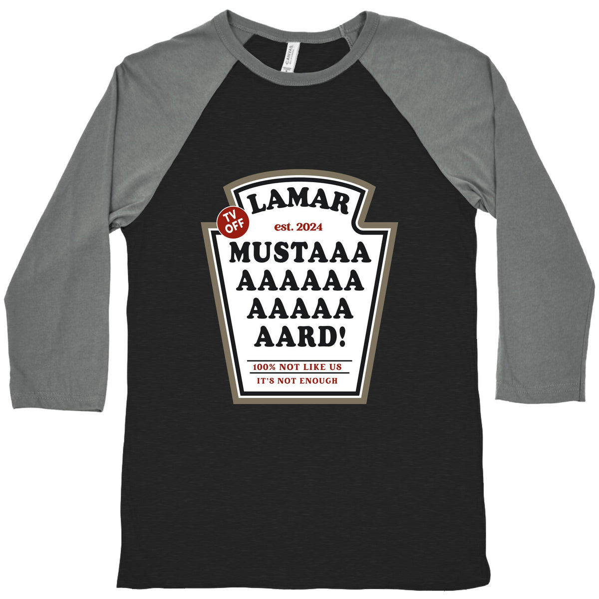 Kendrick Mustard TV Off Baseball Tee Unisex