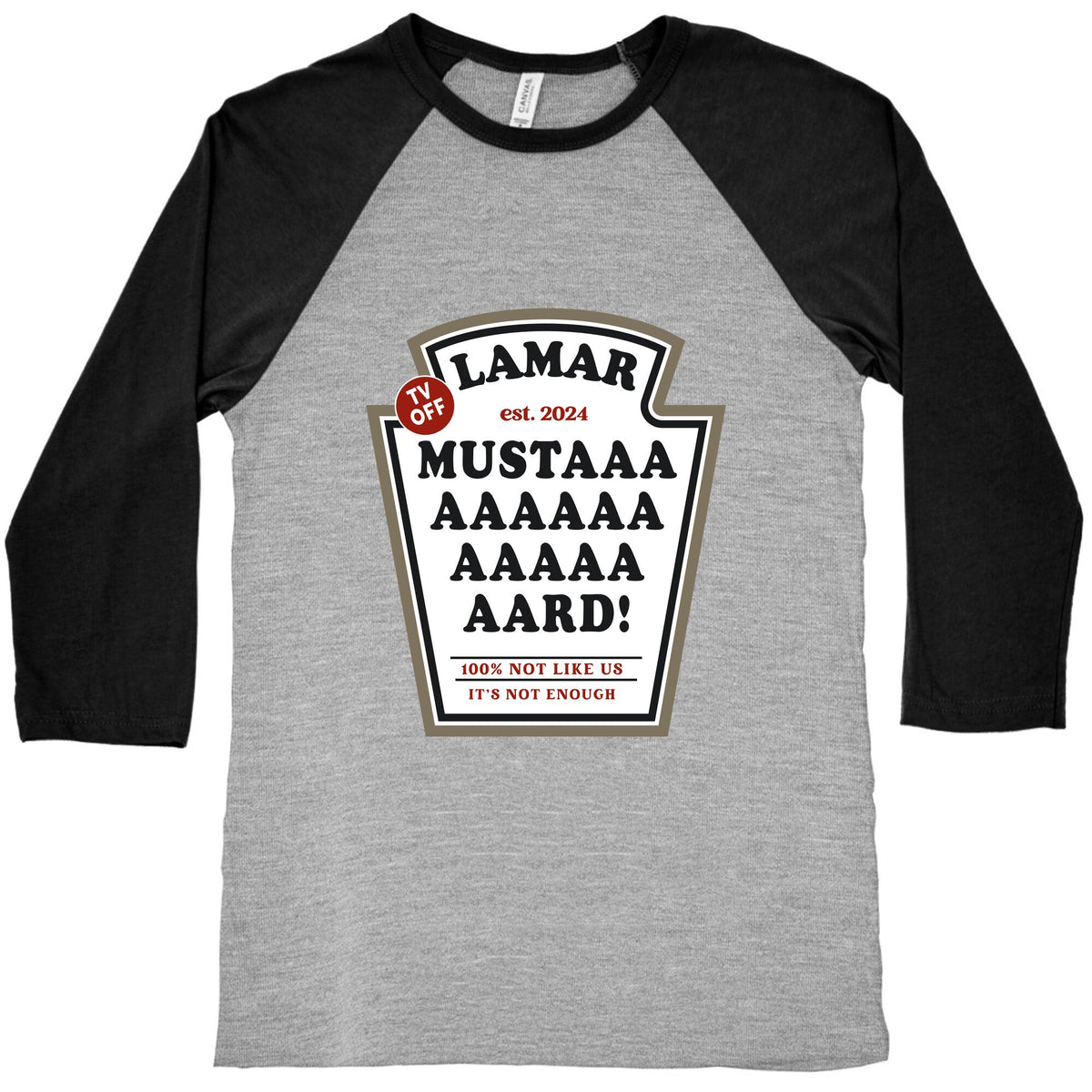 Kendrick Mustard TV Off Baseball Tee Unisex