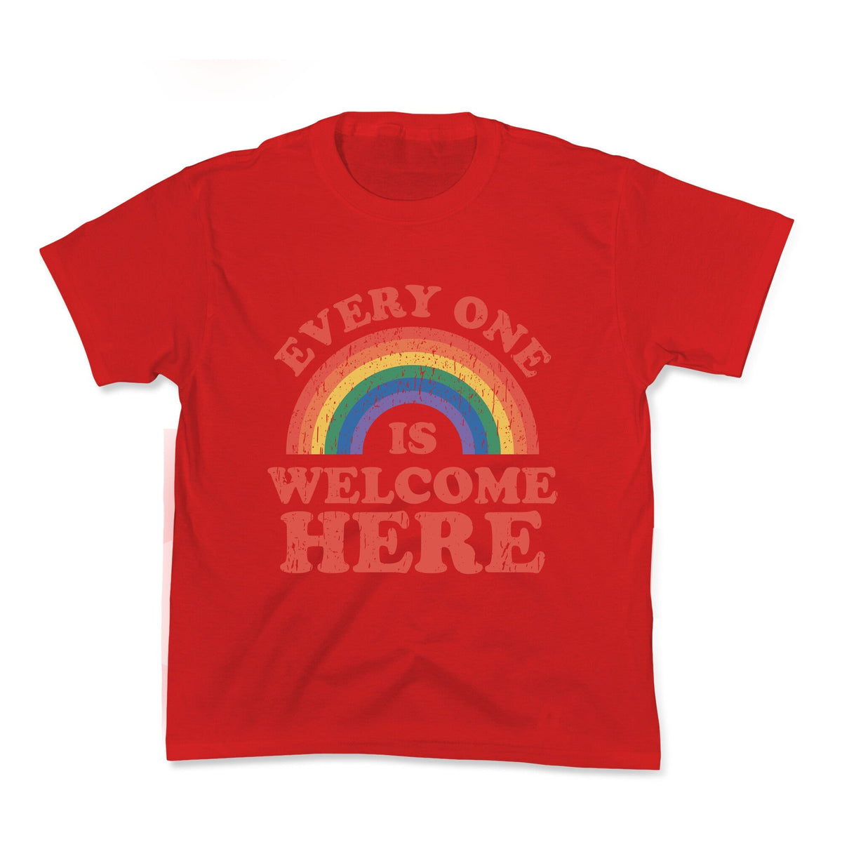 Everyone Is Welcome Here Rainbow Kids Tee Unisex