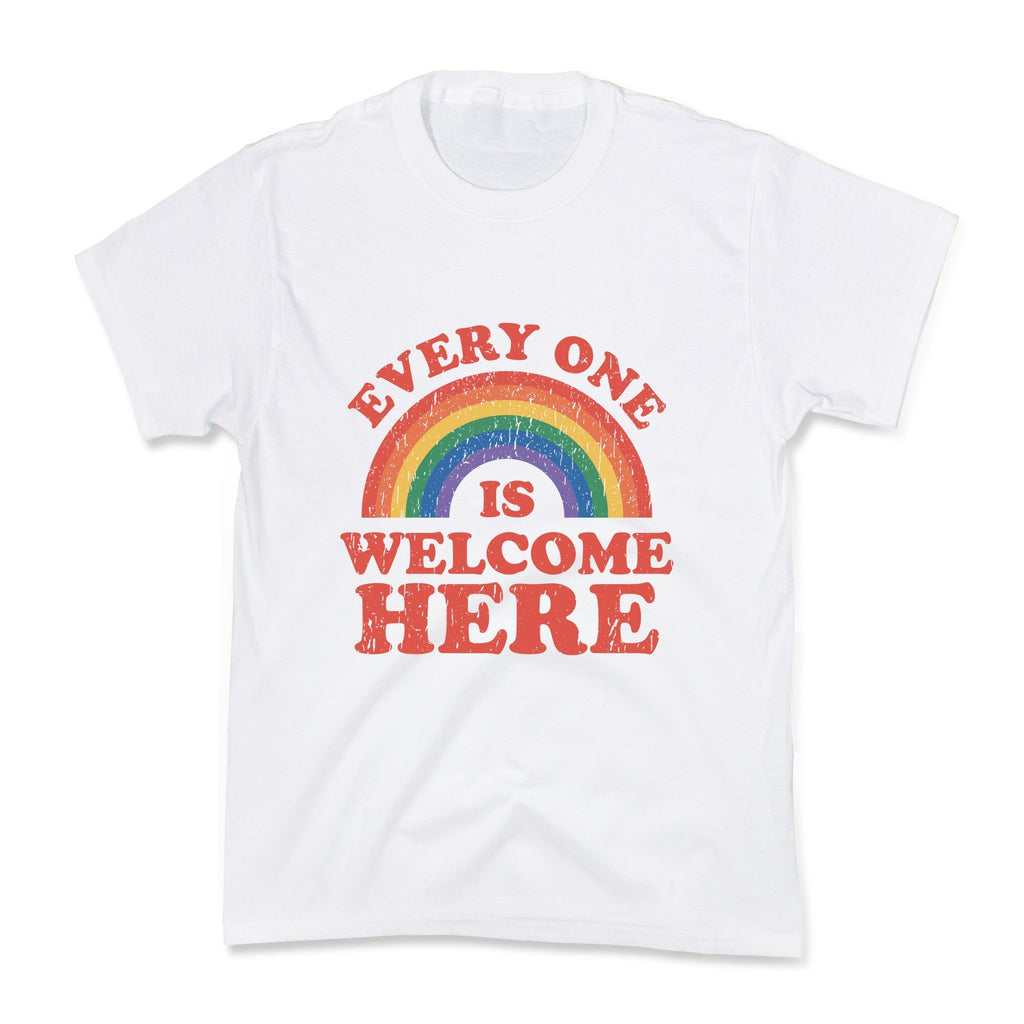 Everyone Is Welcome Here Rainbow Kids Tee Unisex