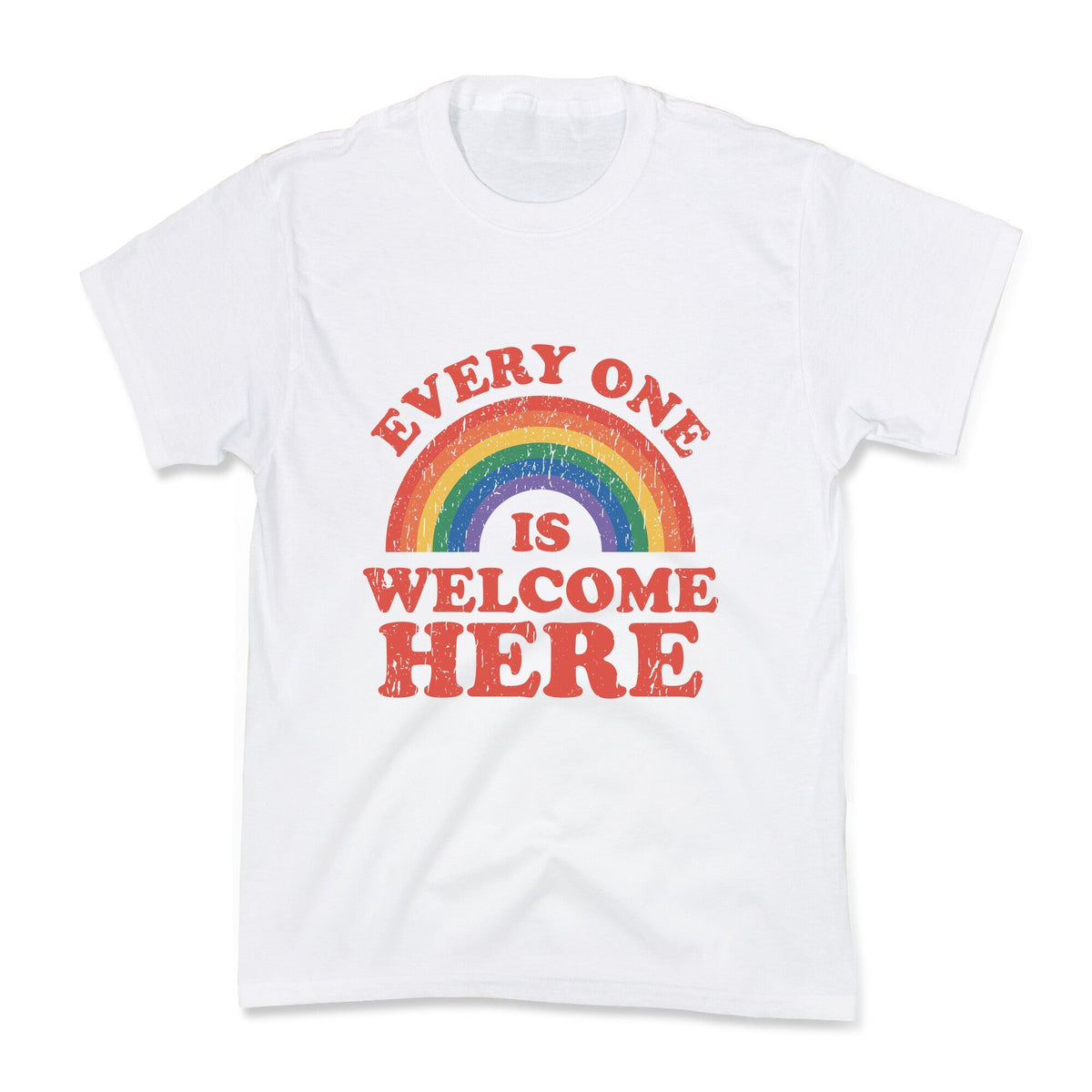 Everyone Is Welcome Here Rainbow Kids Tee Unisex