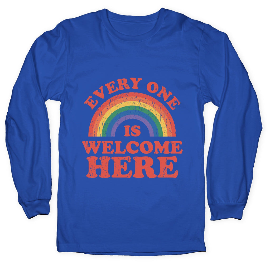 Everyone Is Welcome Here Rainbow Longsleeve Tee Unisex