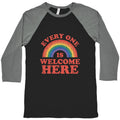 Everyone Is Welcome Here Rainbow Baseball Tee Unisex