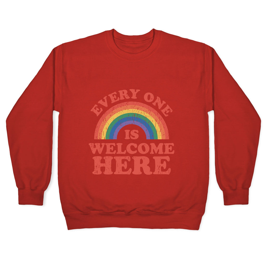 Everyone Is Welcome Here Rainbow Crewneck Unisex