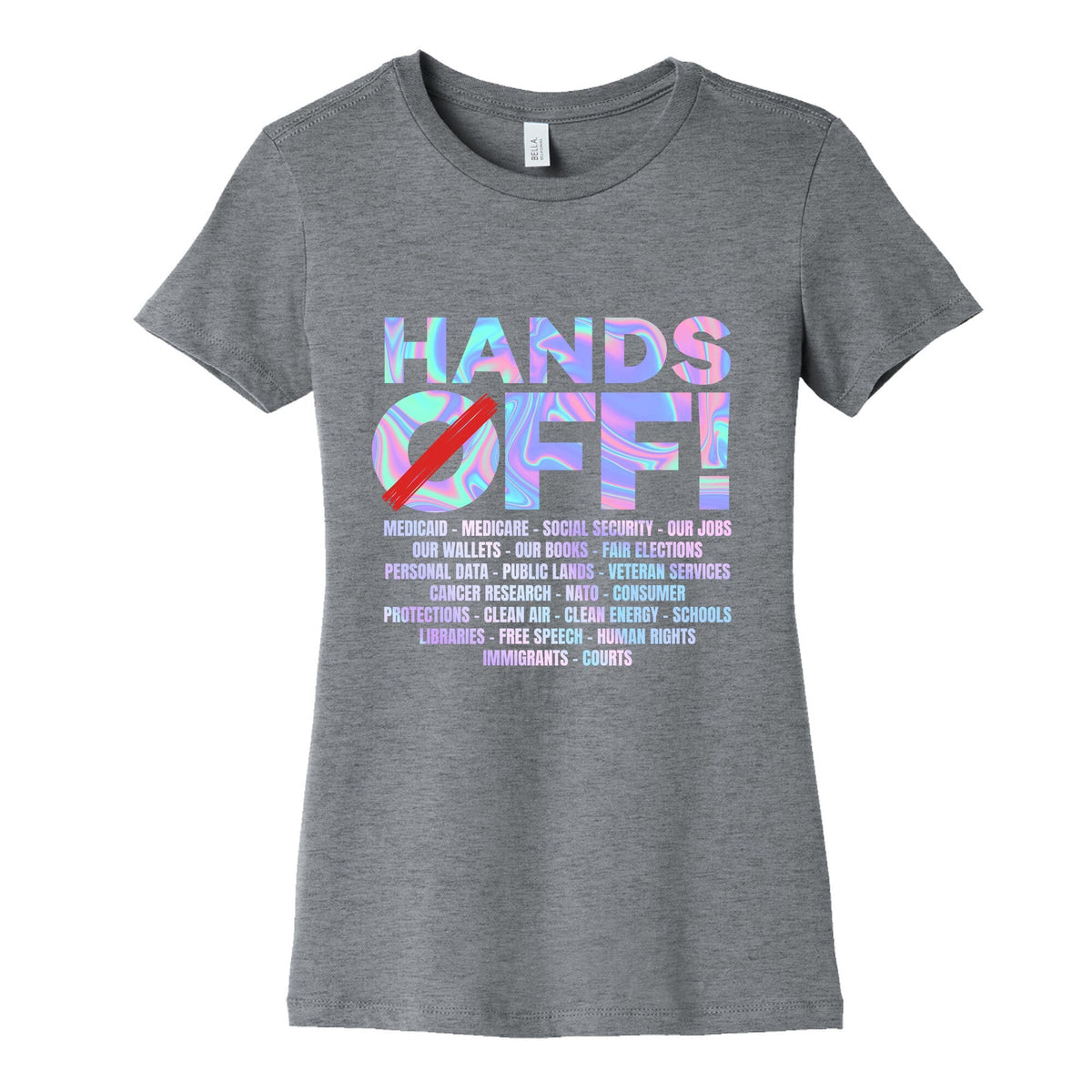 Hands Off Protest Womens Cotton Tee Unisex