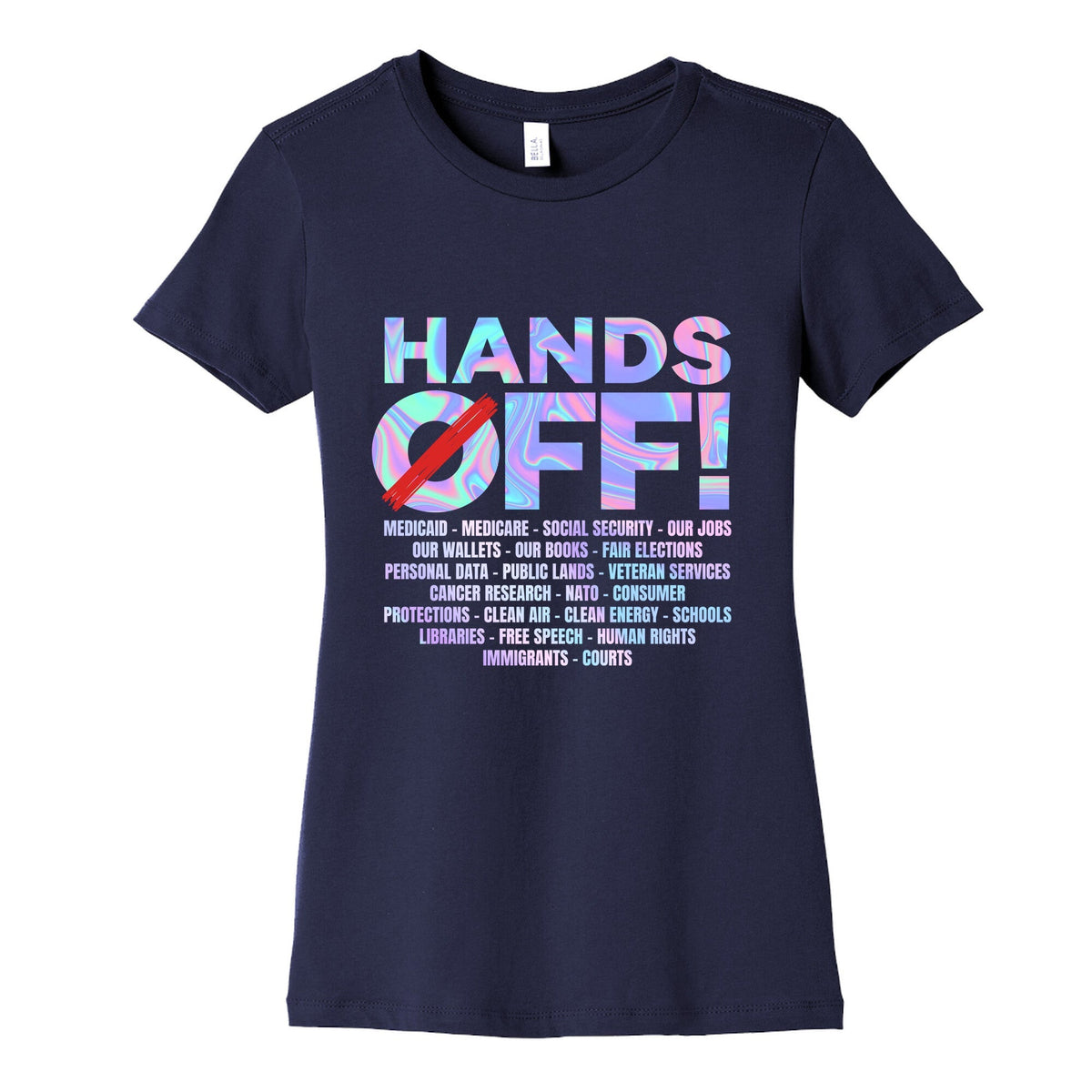 Hands Off Protest Womens Cotton Tee Unisex