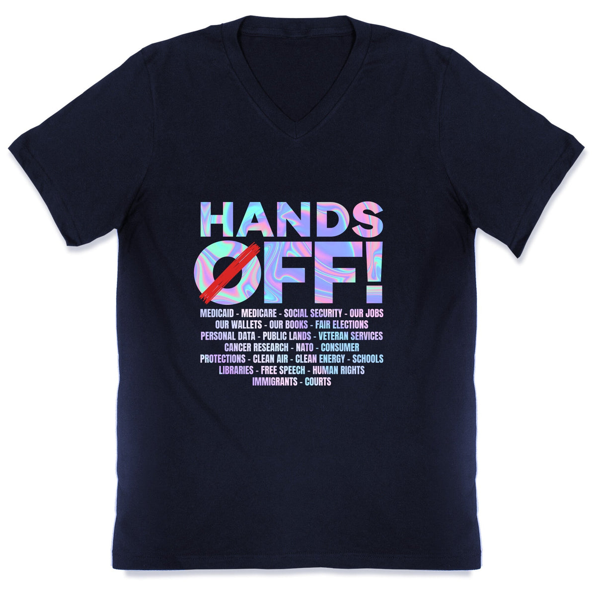 Hands Off Protest V-Neck Unisex