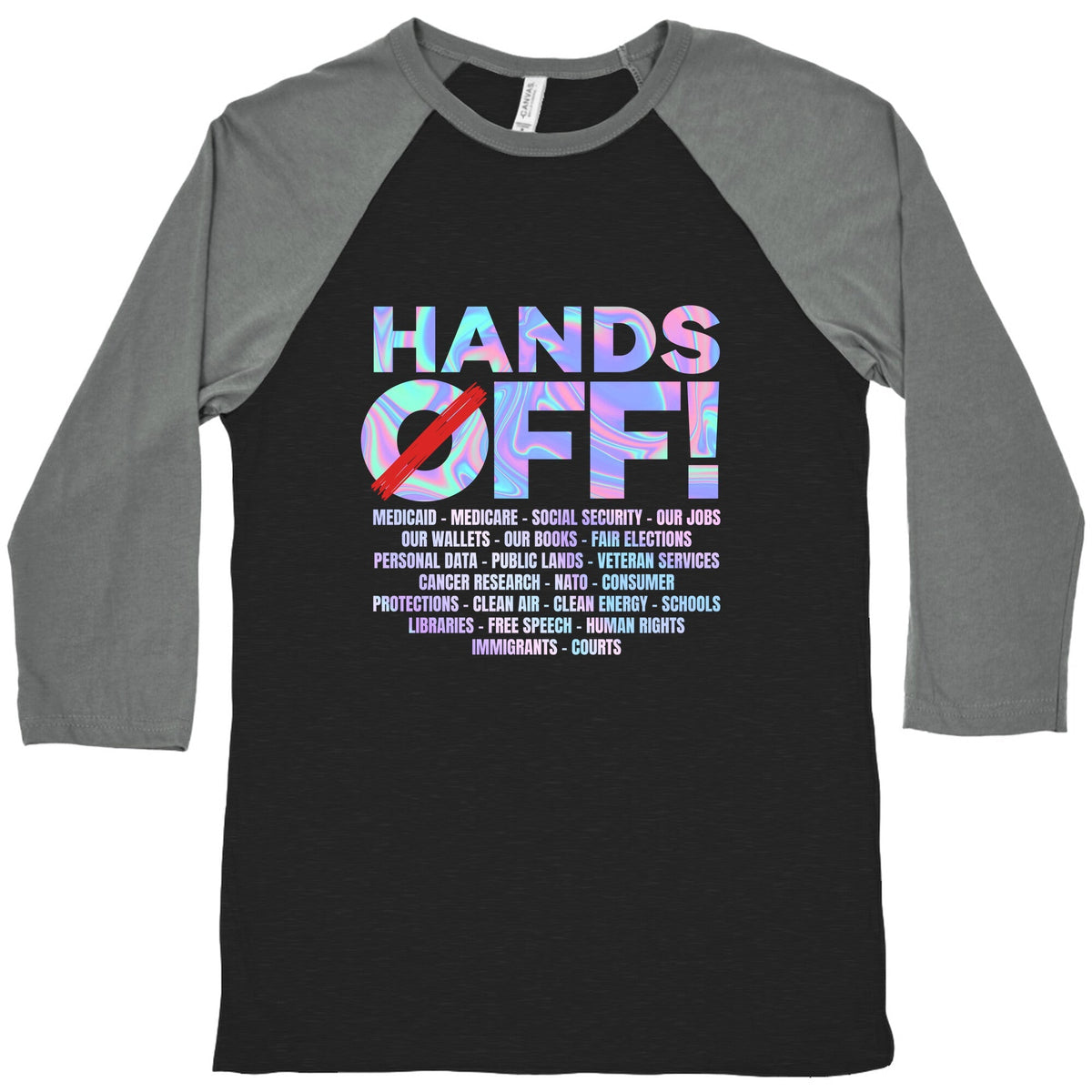 Hands Off Protest Baseball Tee Unisex