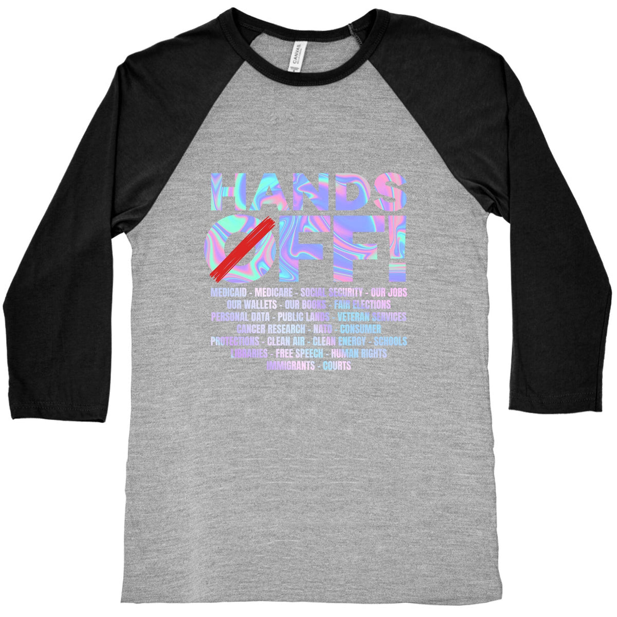 Hands Off Protest Baseball Tee Unisex