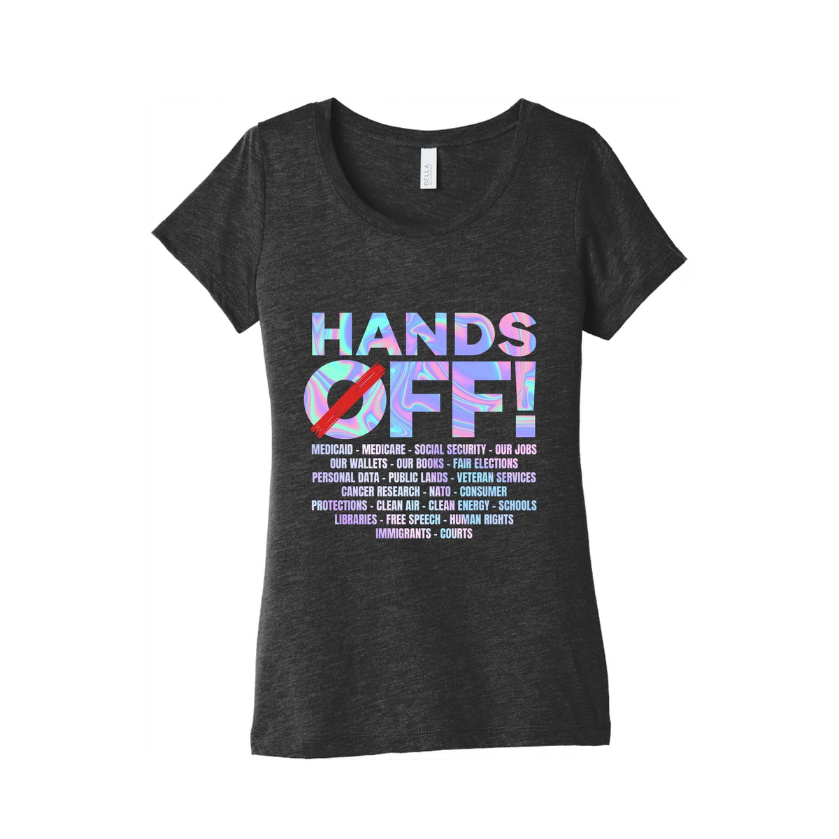 Hands Off Protest Womens Triblend Tee Unisex