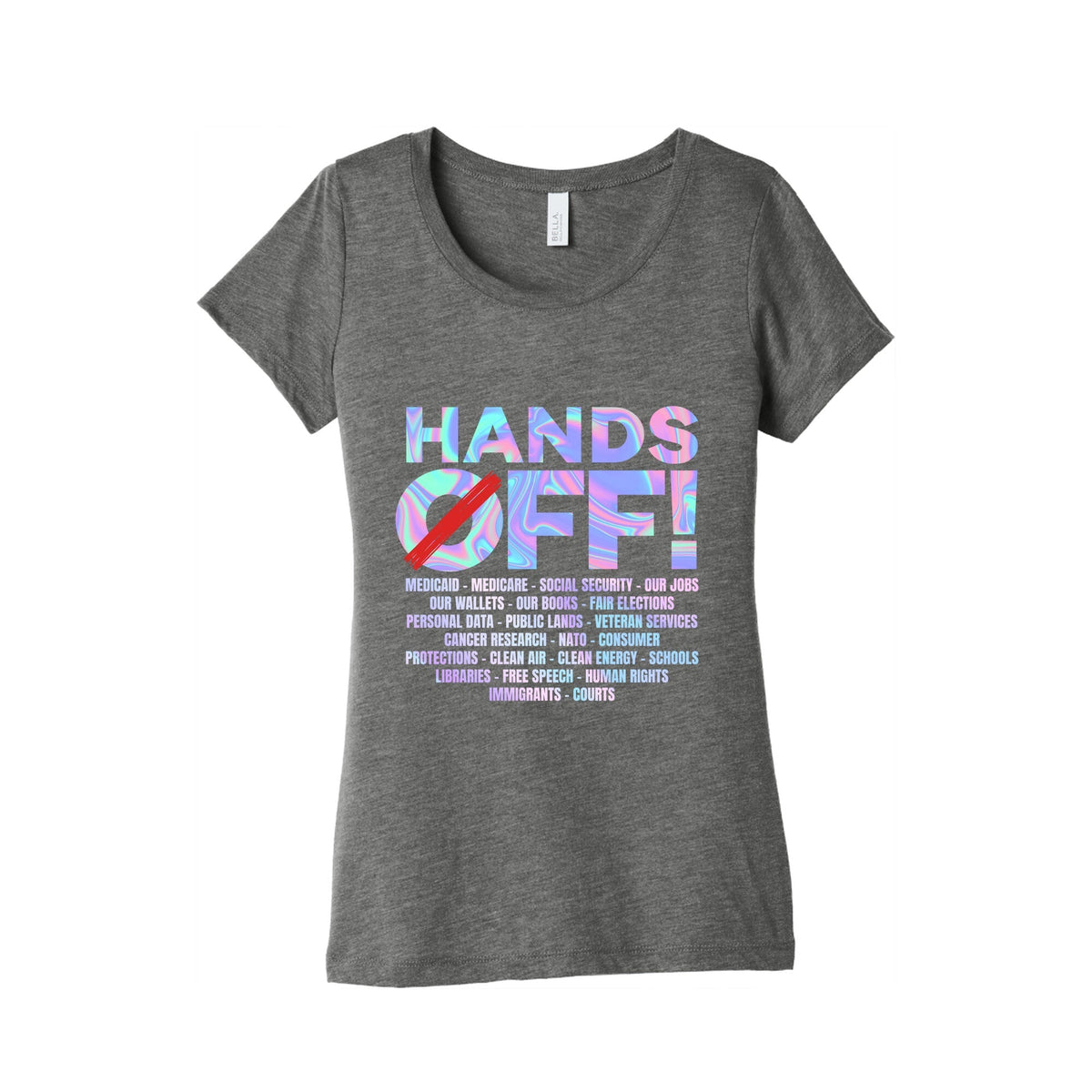 Hands Off Protest Womens Triblend Tee Unisex