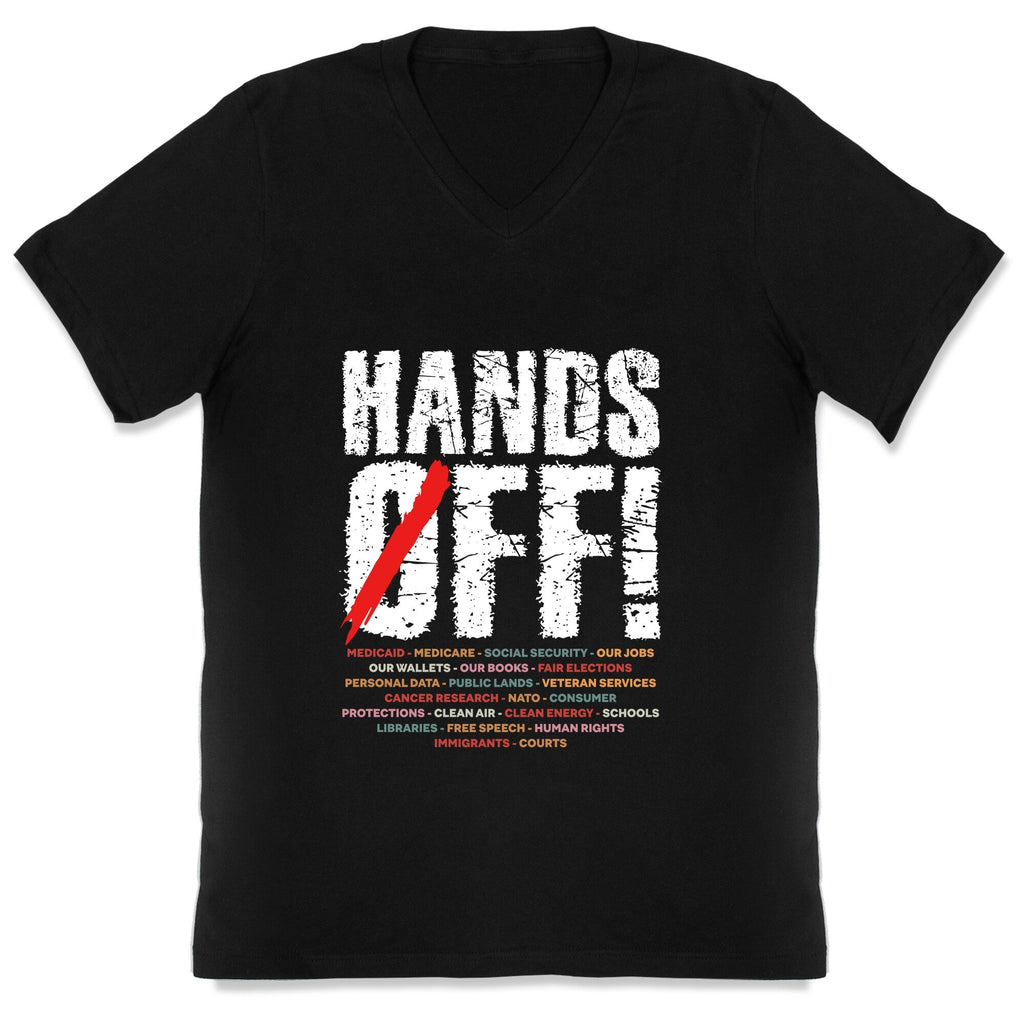 Hands Off Political Protest V-Neck Unisex