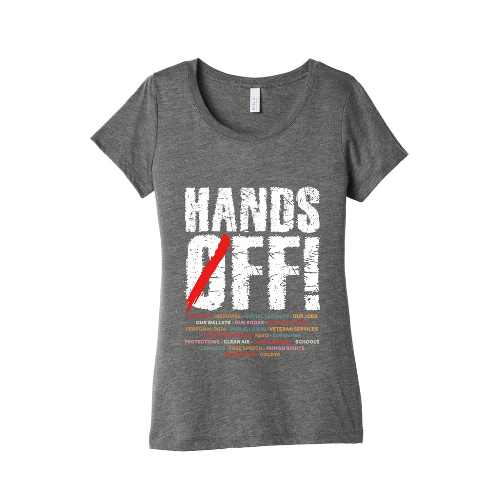Hands Off Political Protest Womens Triblend Tee Unisex