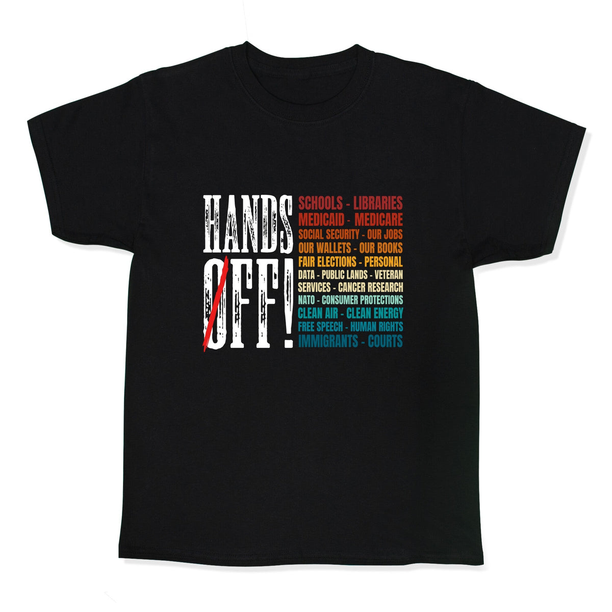 Hands Off Trump Protest Kids Tee Unisex