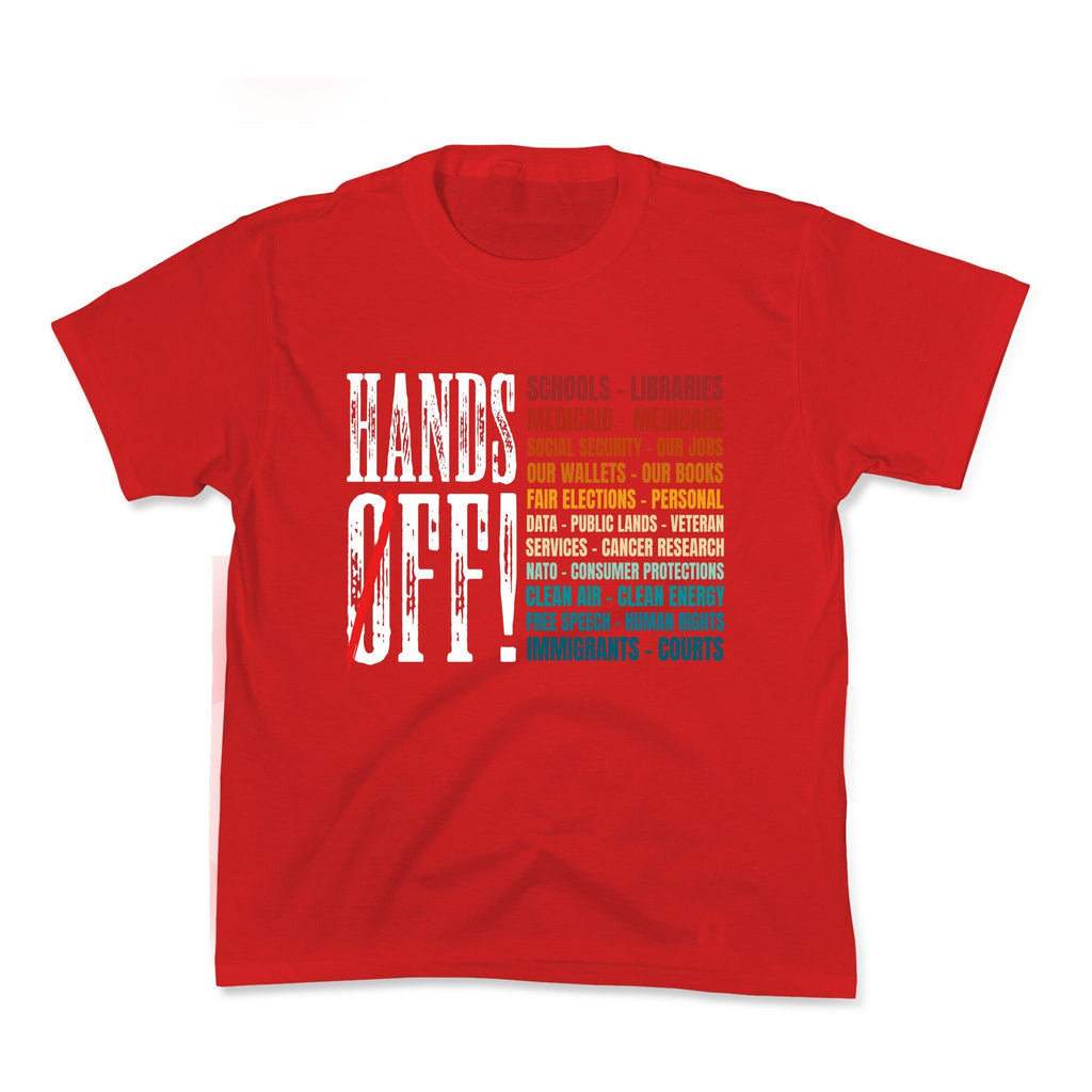 Hands Off Trump Protest Kids Tee Unisex