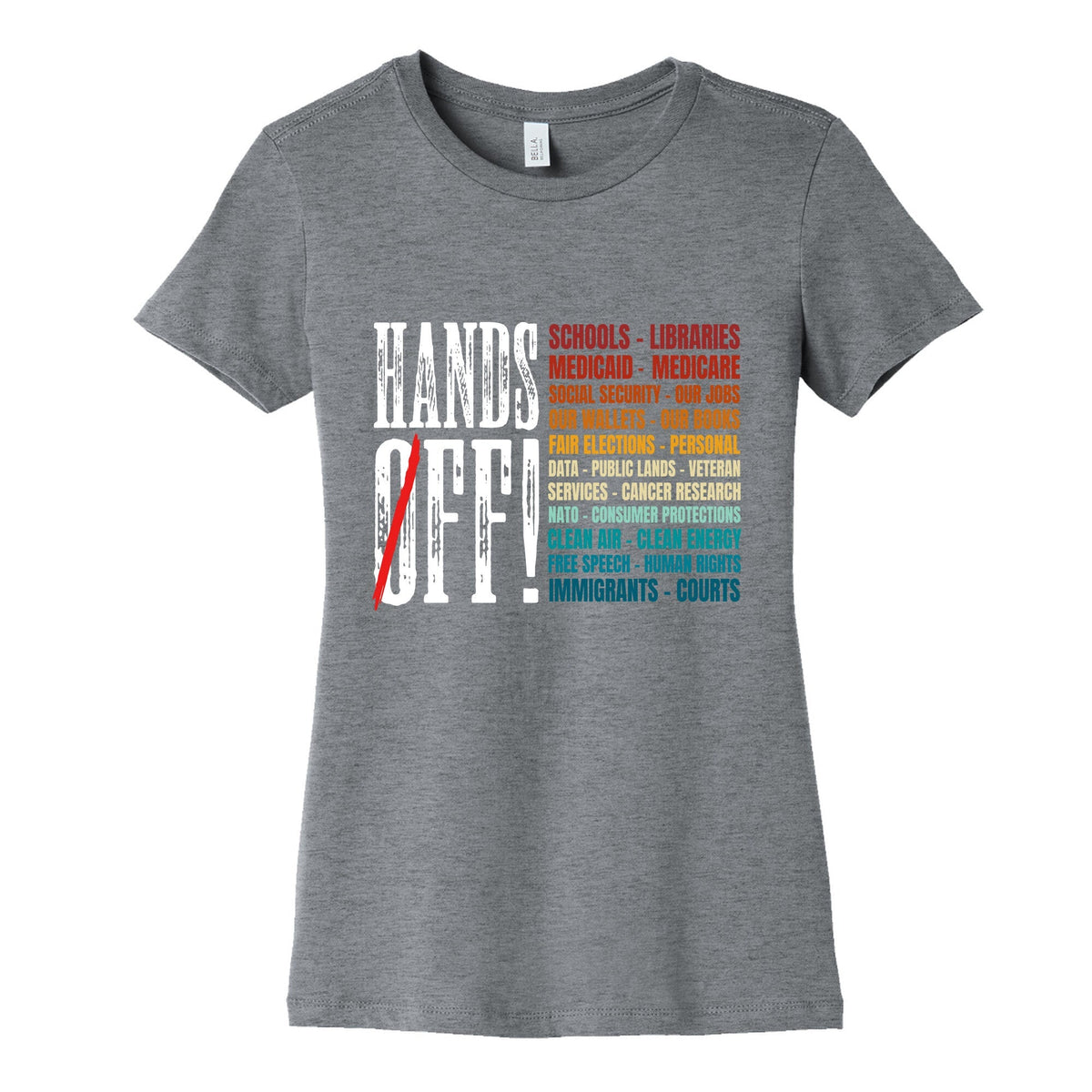 Hands Off Trump Protest Womens Cotton Tee Unisex