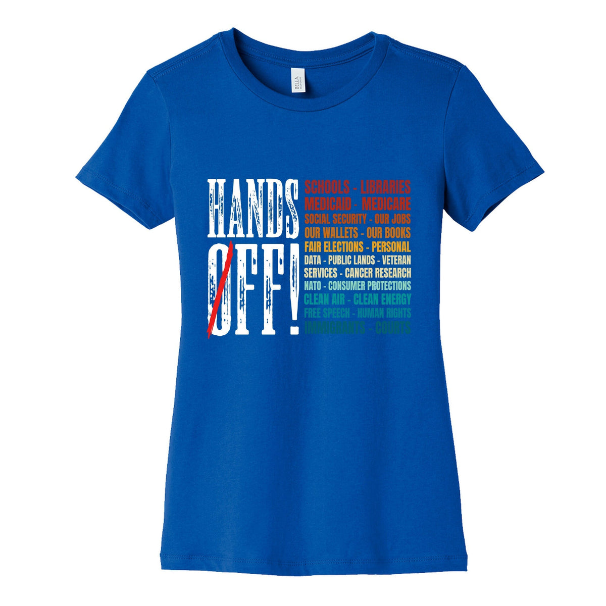 Hands Off Trump Protest Womens Cotton Tee Unisex