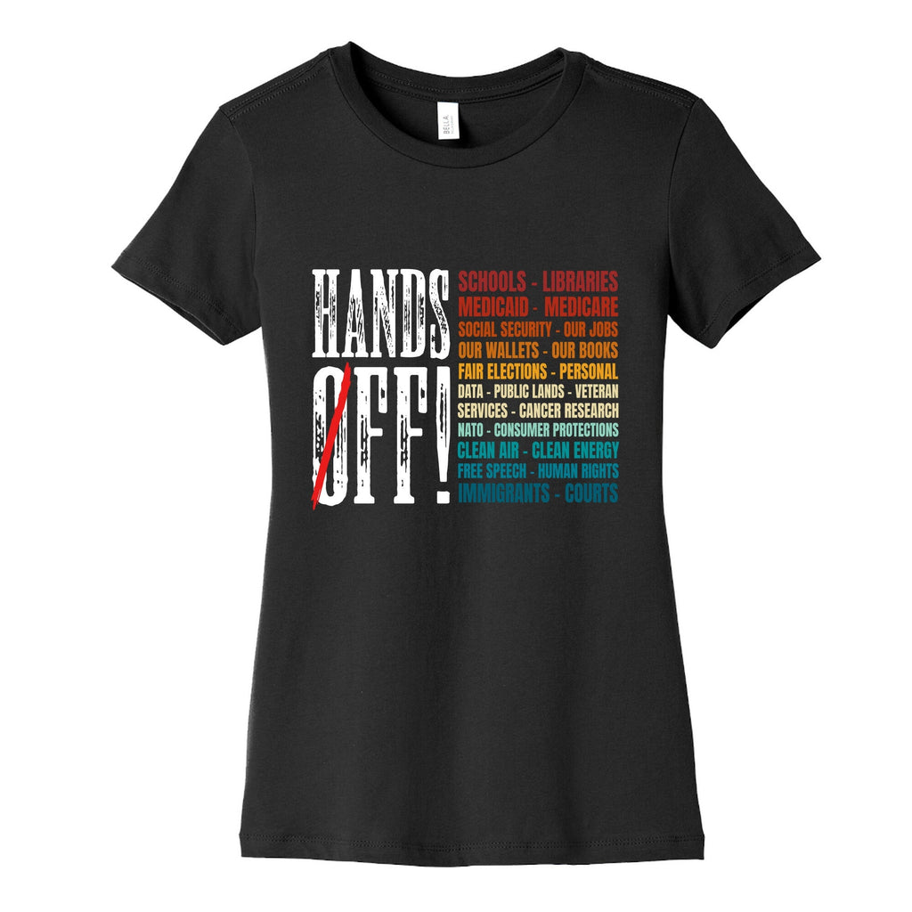 Hands Off Trump Protest Womens Cotton Tee Unisex