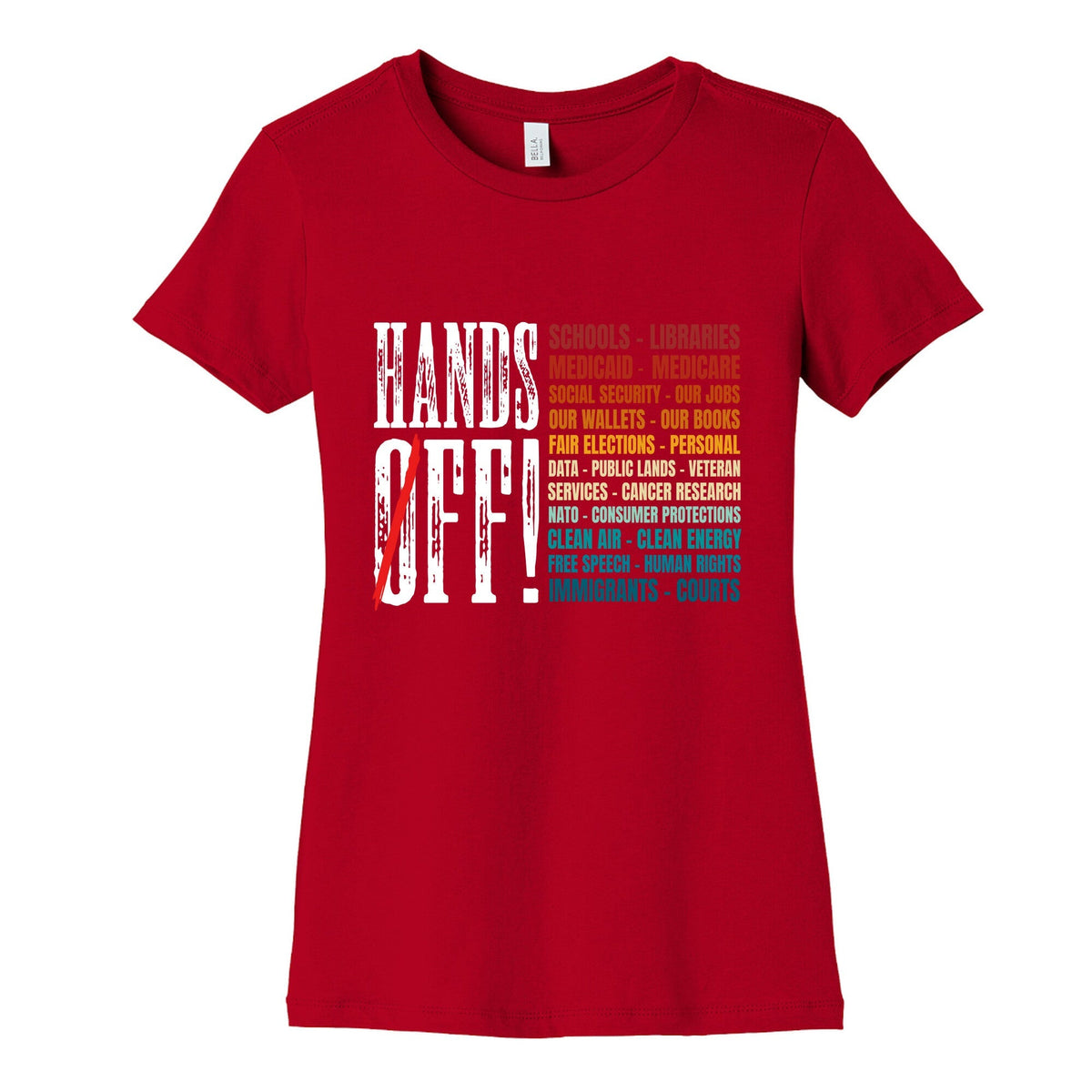 Hands Off Trump Protest Womens Cotton Tee Unisex