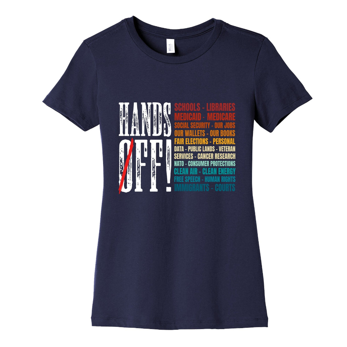 Hands Off Trump Protest Womens Cotton Tee Unisex