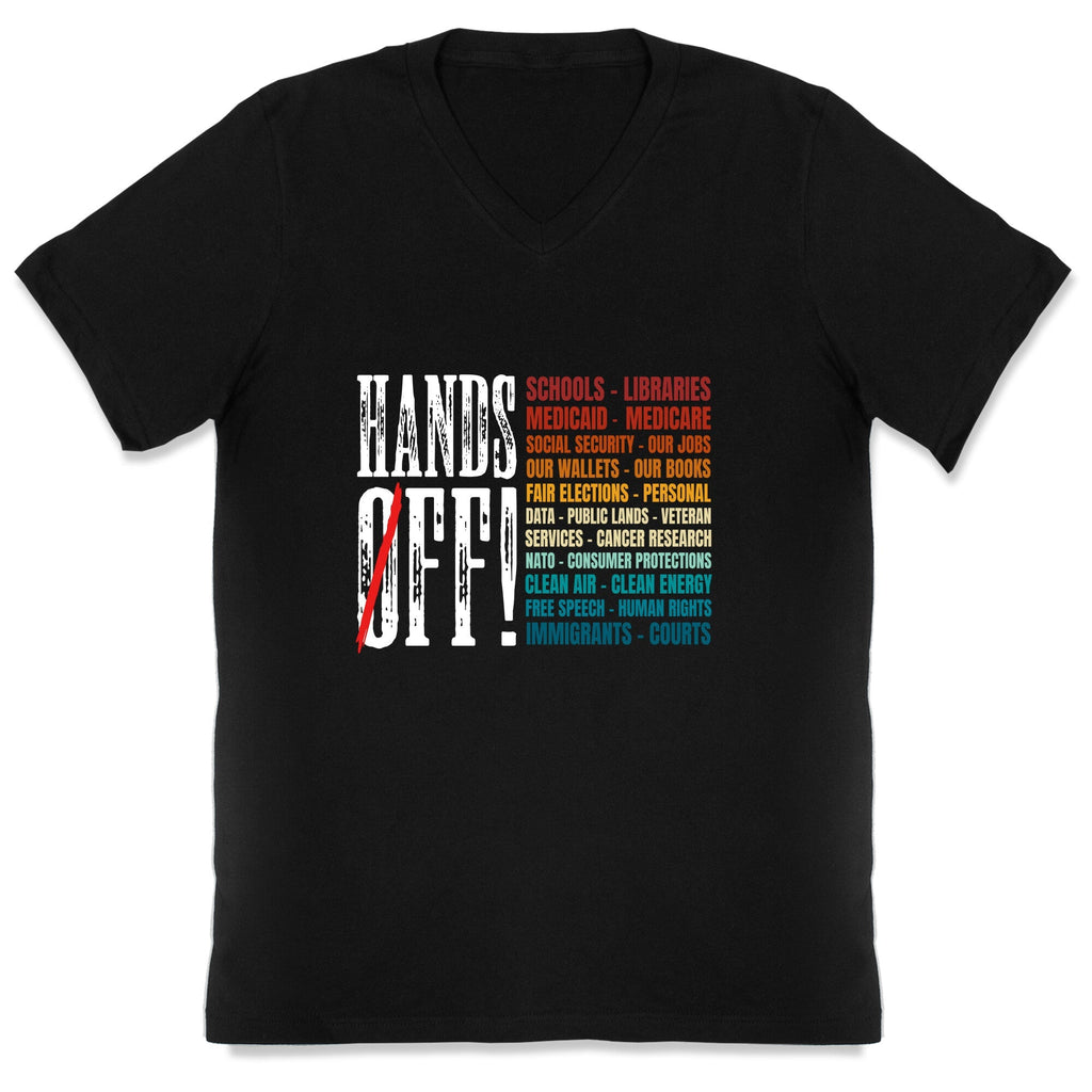 Hands Off Trump Protest V-Neck Unisex
