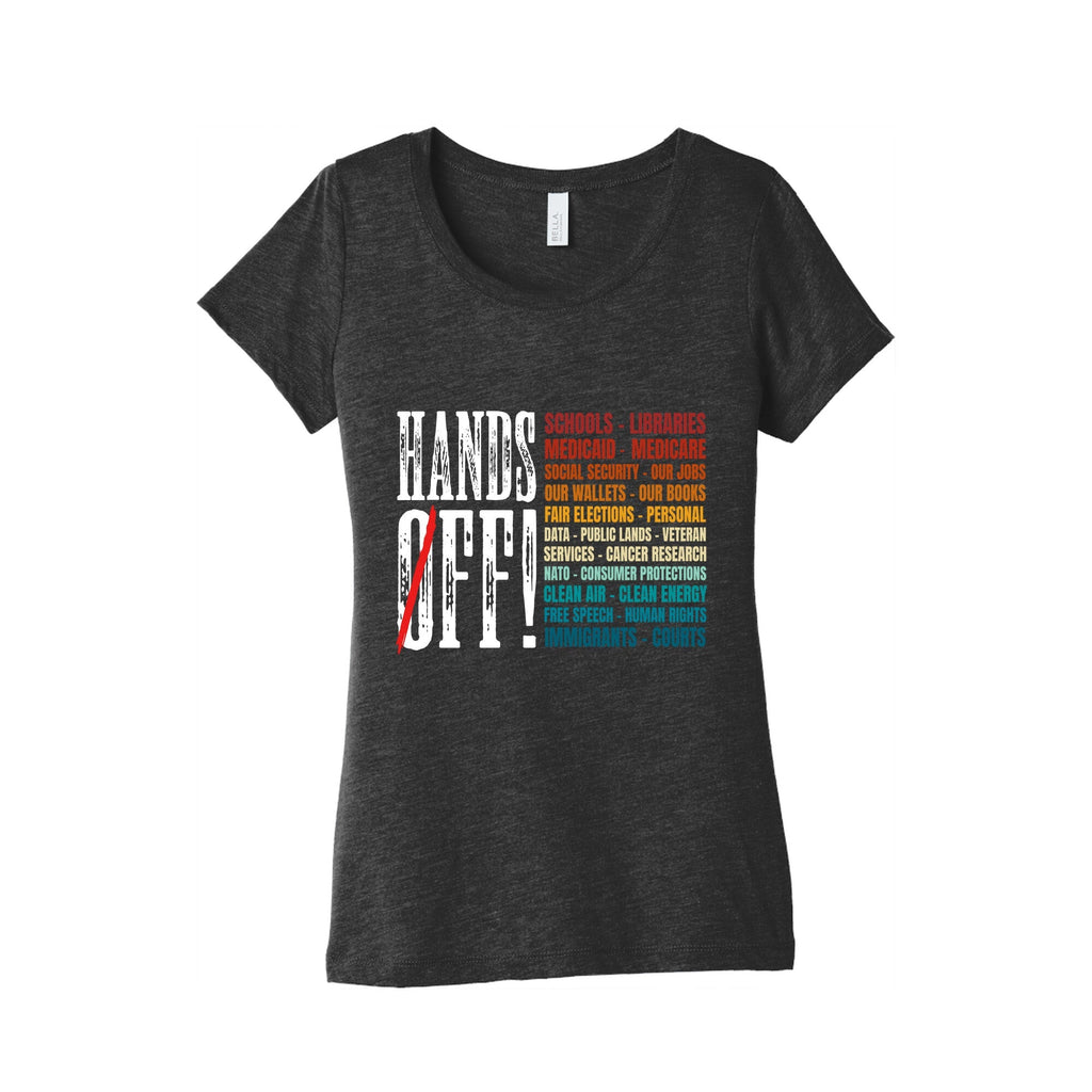Hands Off Trump Protest Womens Triblend Tee Unisex