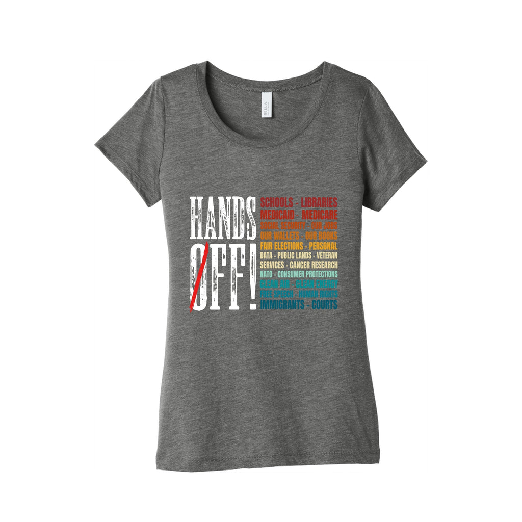 Hands Off Trump Protest Womens Triblend Tee Unisex