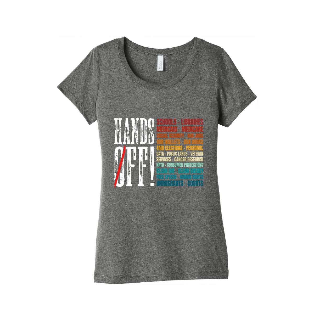 Hands Off Trump Protest Womens Triblend Tee Unisex