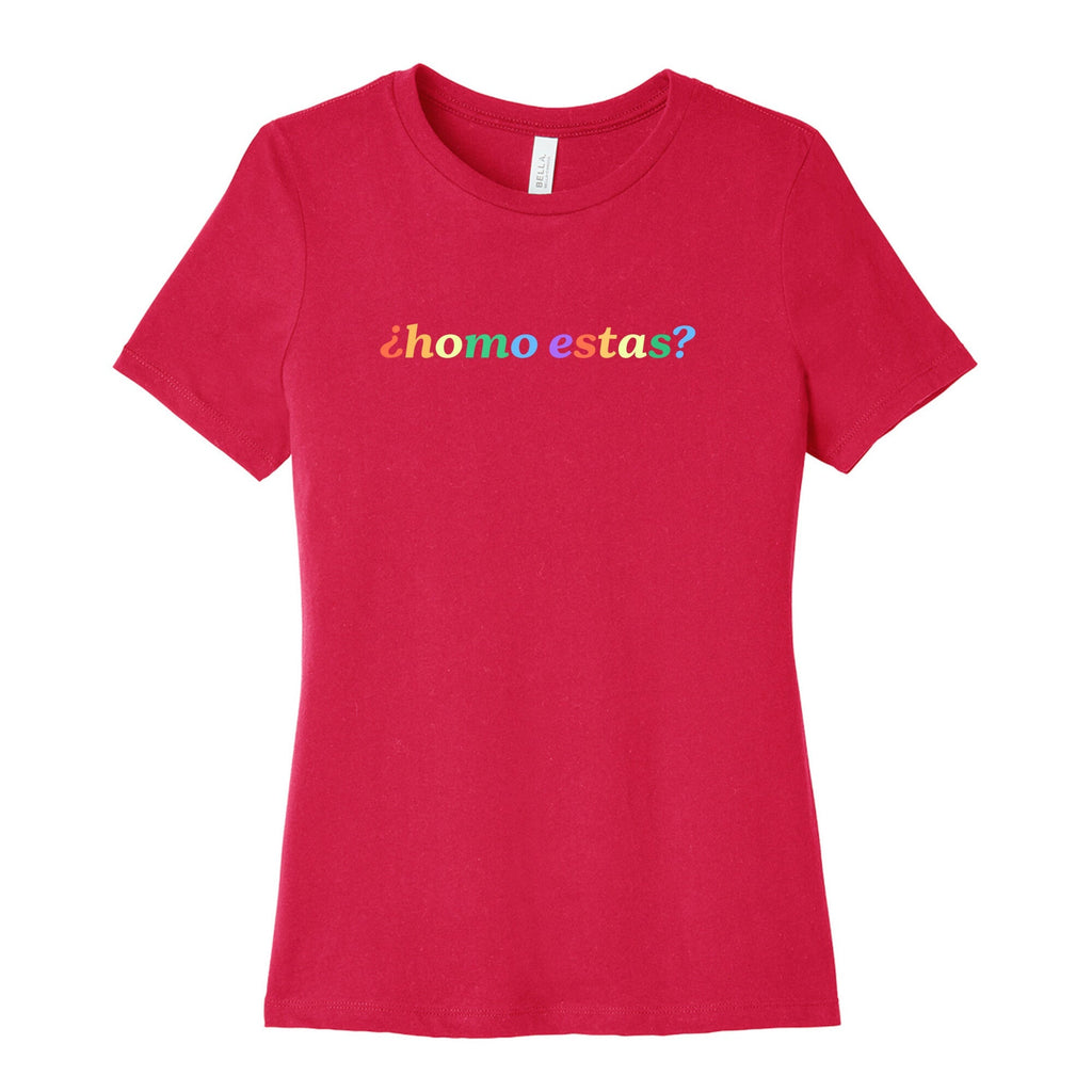 Homo Estas Rainbow Womens Relaxed Fit Cotton Tee Unisex