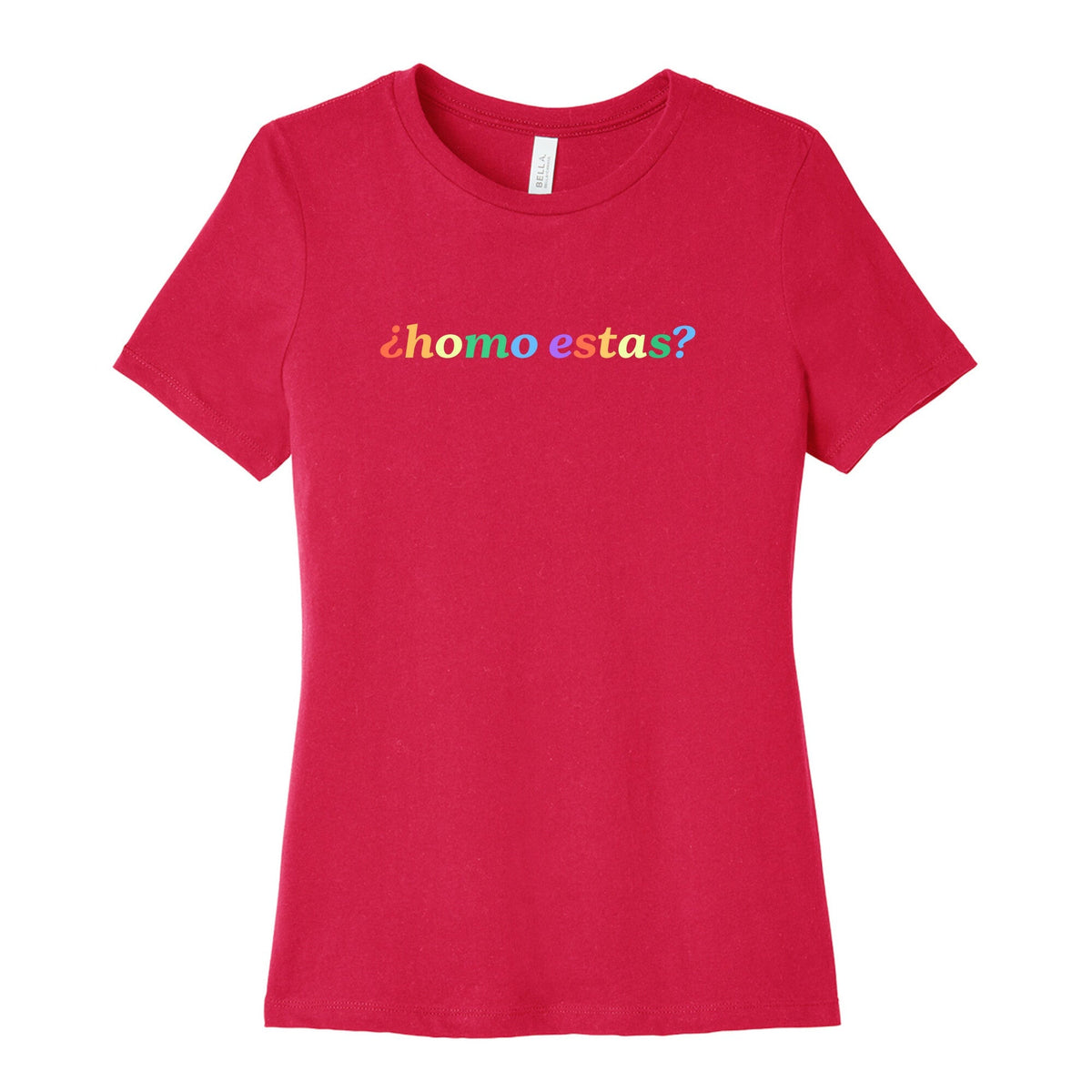 Homo Estas Rainbow Womens Relaxed Fit Cotton Tee Unisex