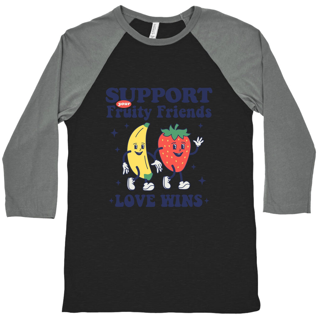 Support Your Fruity Friends Pride Baseball Tee Unisex