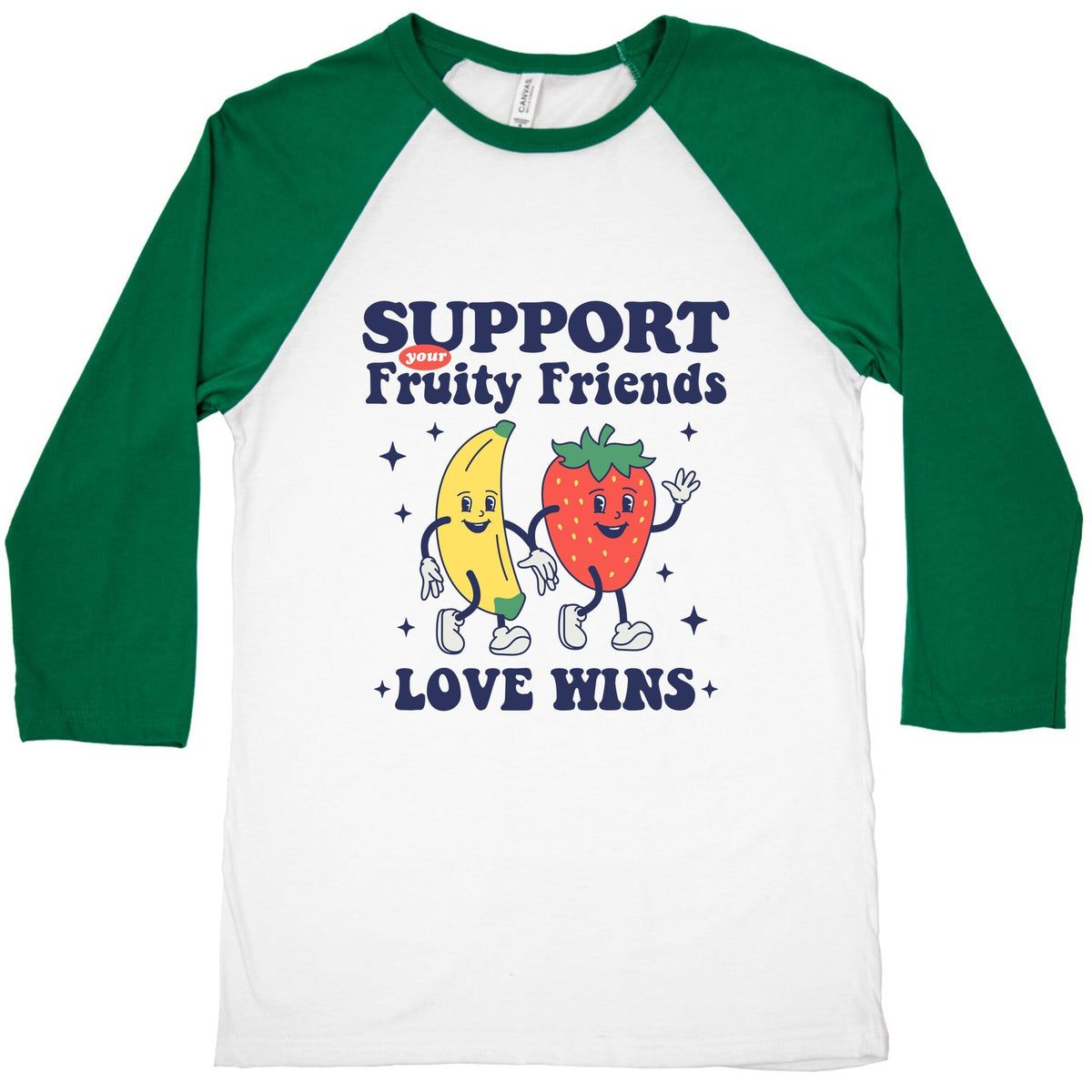 Support Your Fruity Friends Pride Baseball Tee Unisex