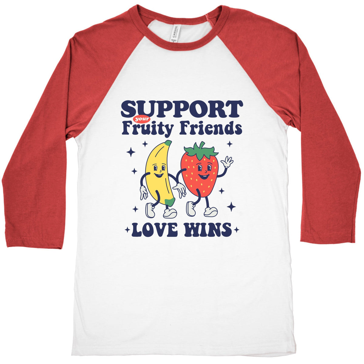 Support Your Fruity Friends Pride Baseball Tee Unisex