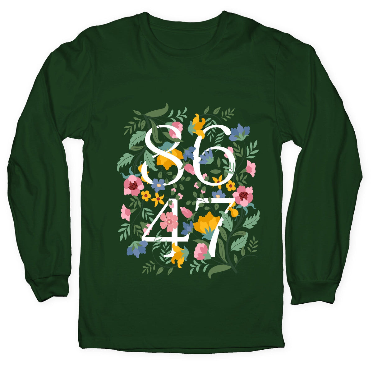 8647 Anti Trump Floral Longsleeve Tee Unisex