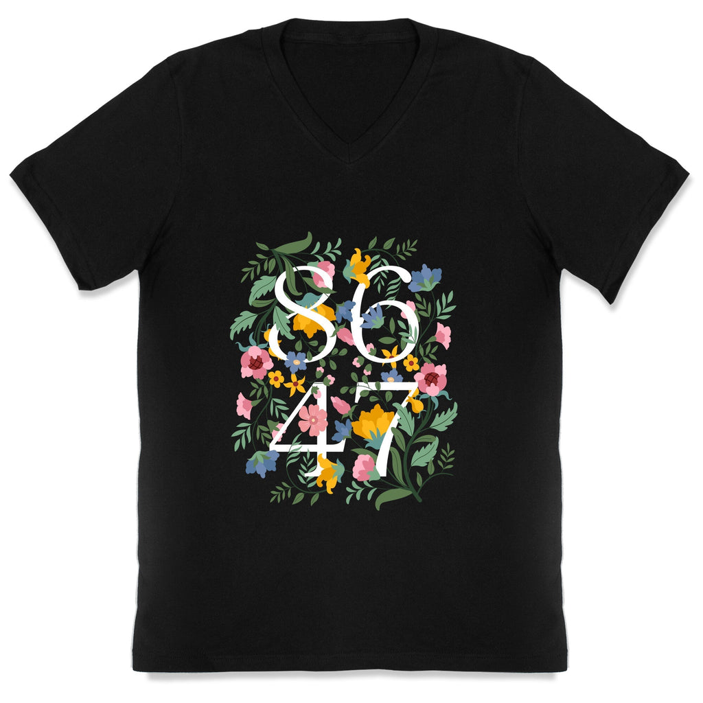 8647 Anti Trump Floral V-Neck Unisex