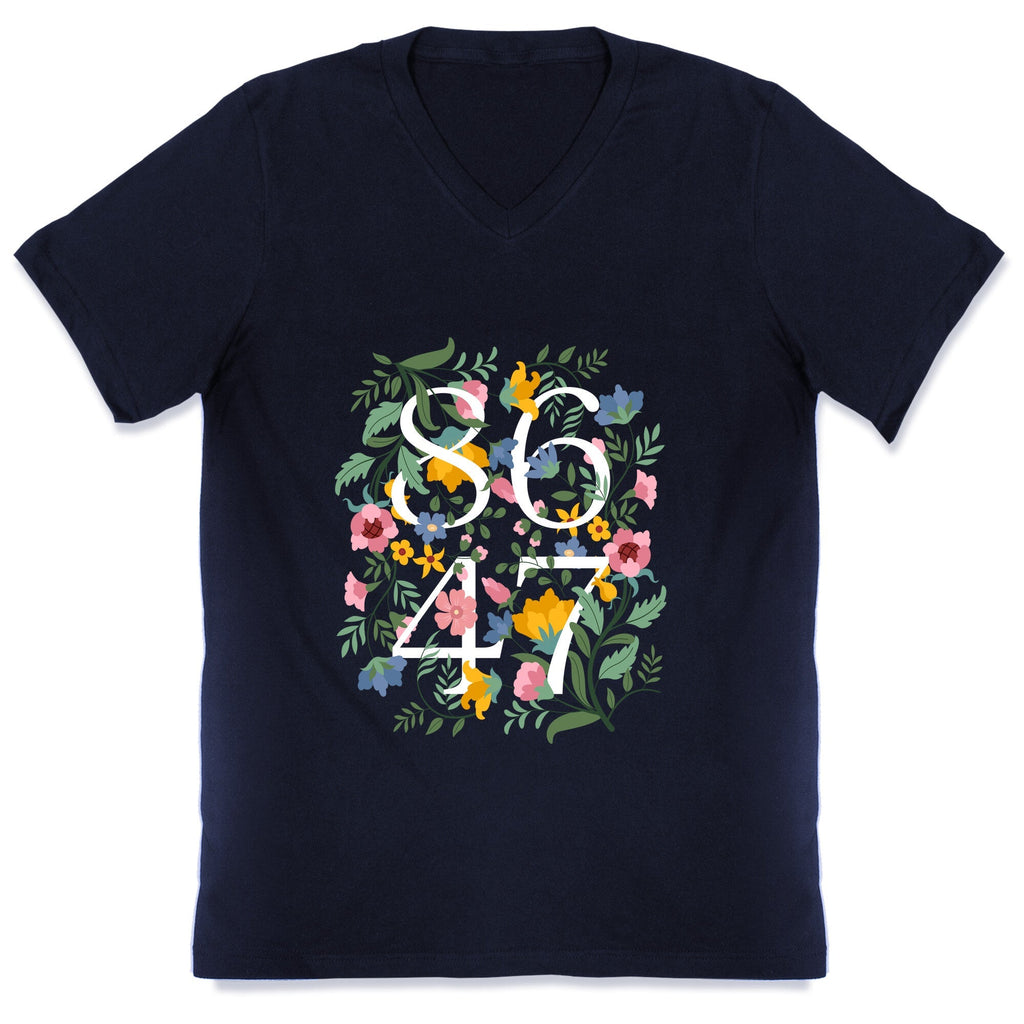 8647 Anti Trump Floral V-Neck Unisex
