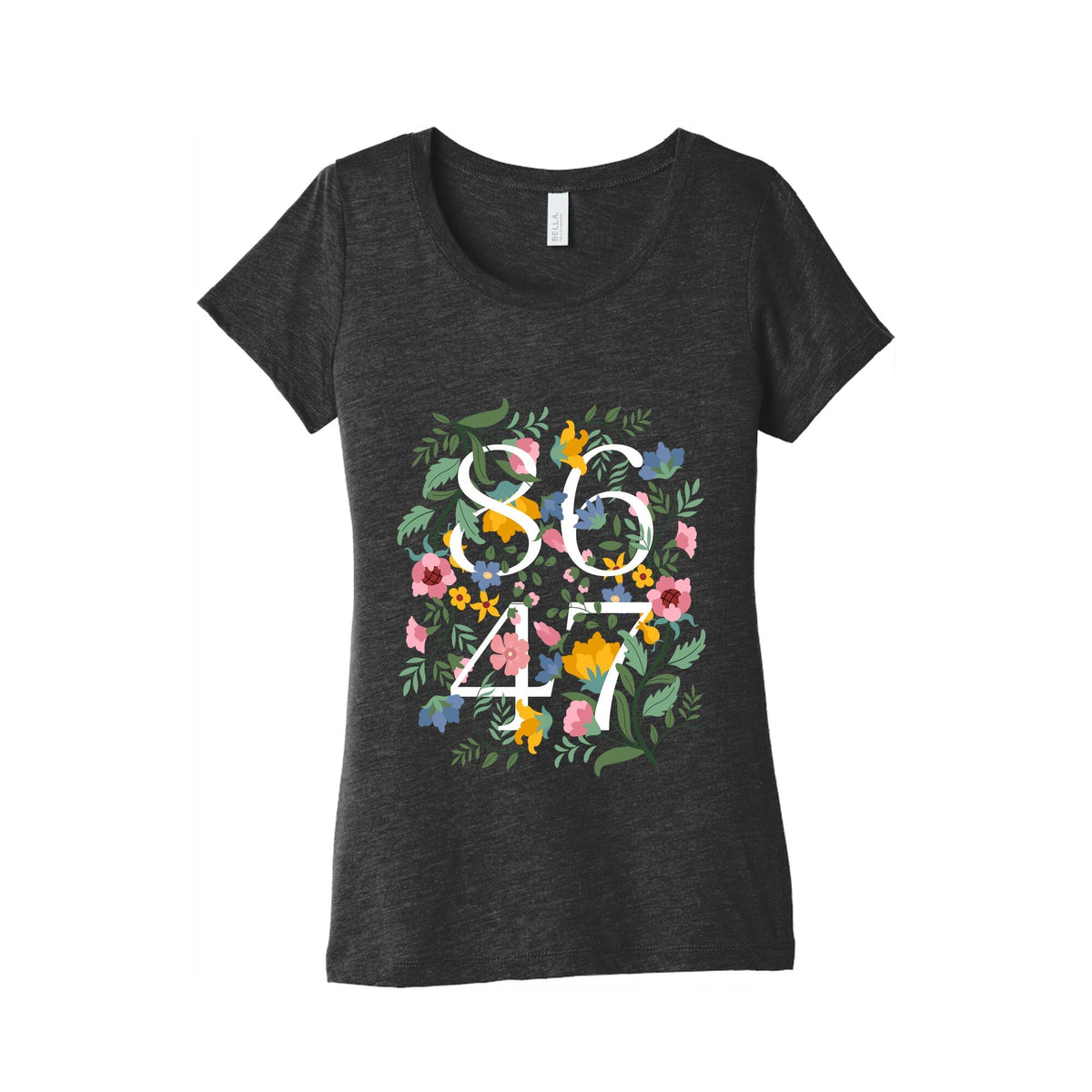 8647 Anti Trump Floral Womens Triblend Tee Unisex