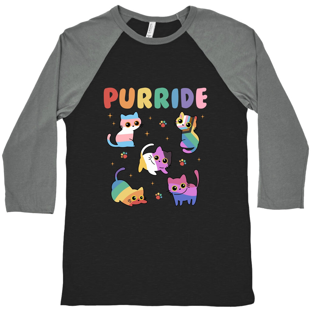 Purride Cats Pride Baseball Tee Unisex