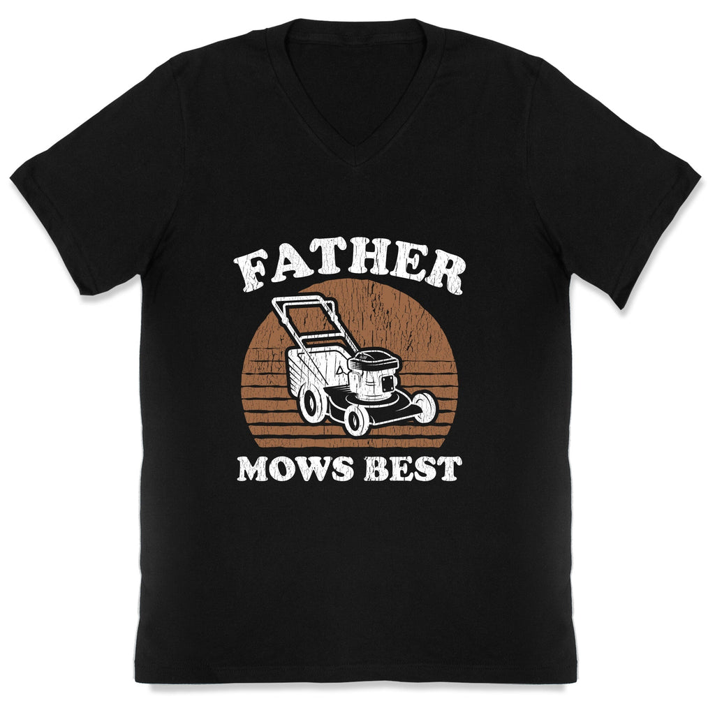 Father Mows Best Fathers Day V-Neck Unisex