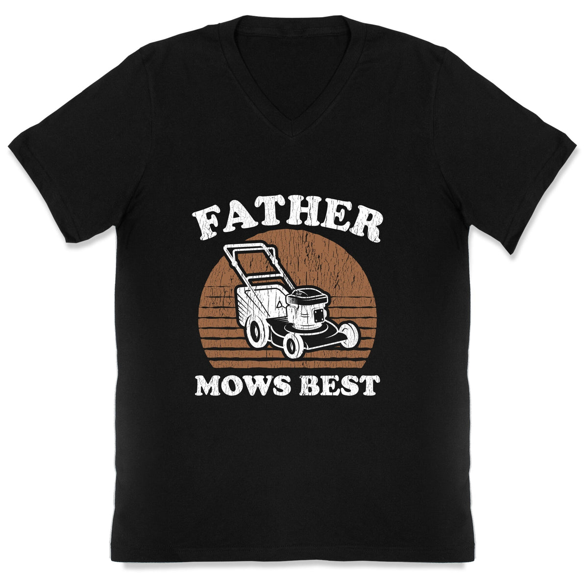 Father Mows Best Fathers Day V-Neck Unisex