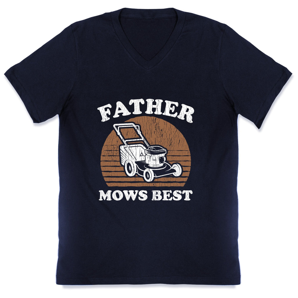 Father Mows Best Fathers Day V-Neck Unisex