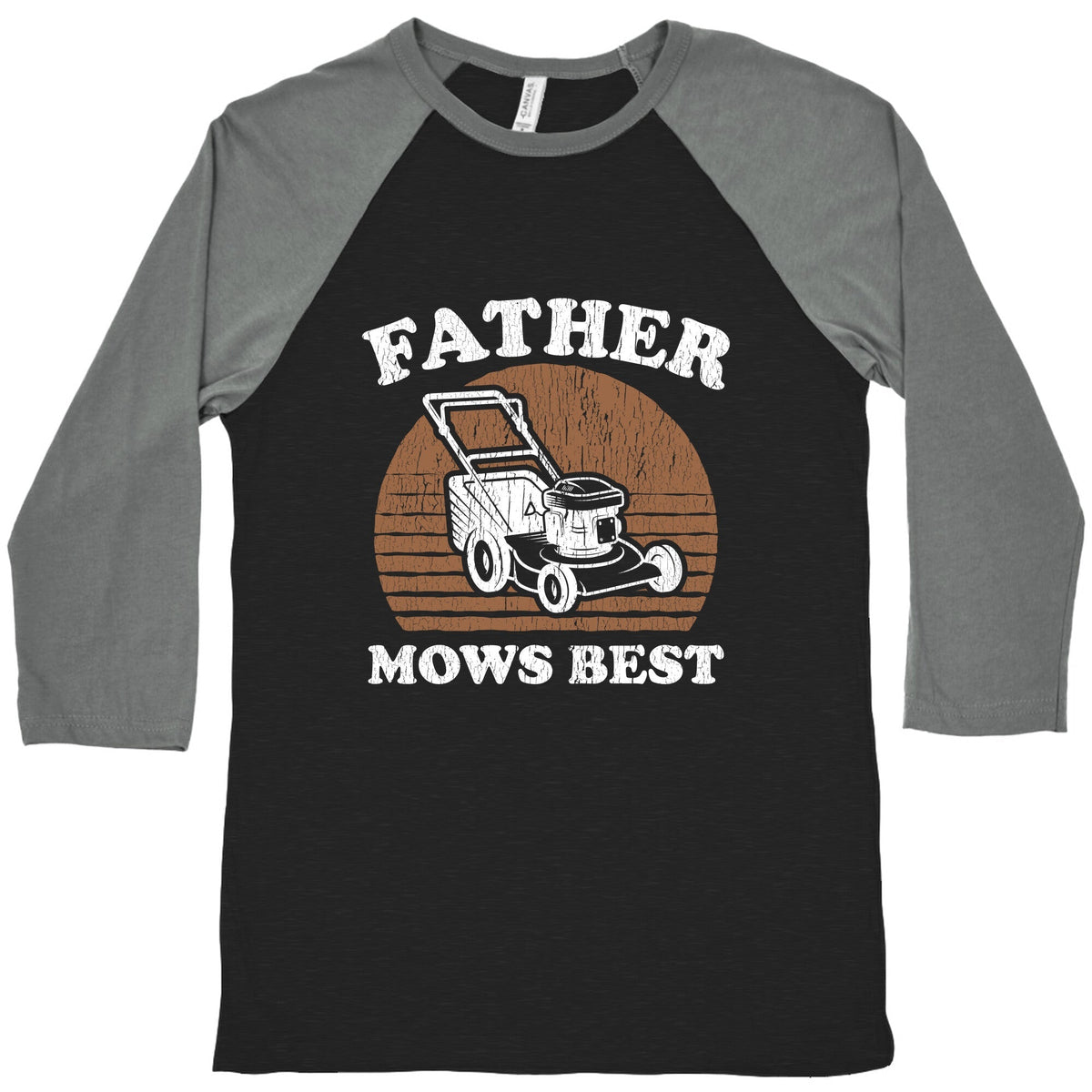 Father Mows Best Fathers Day Baseball Tee Unisex