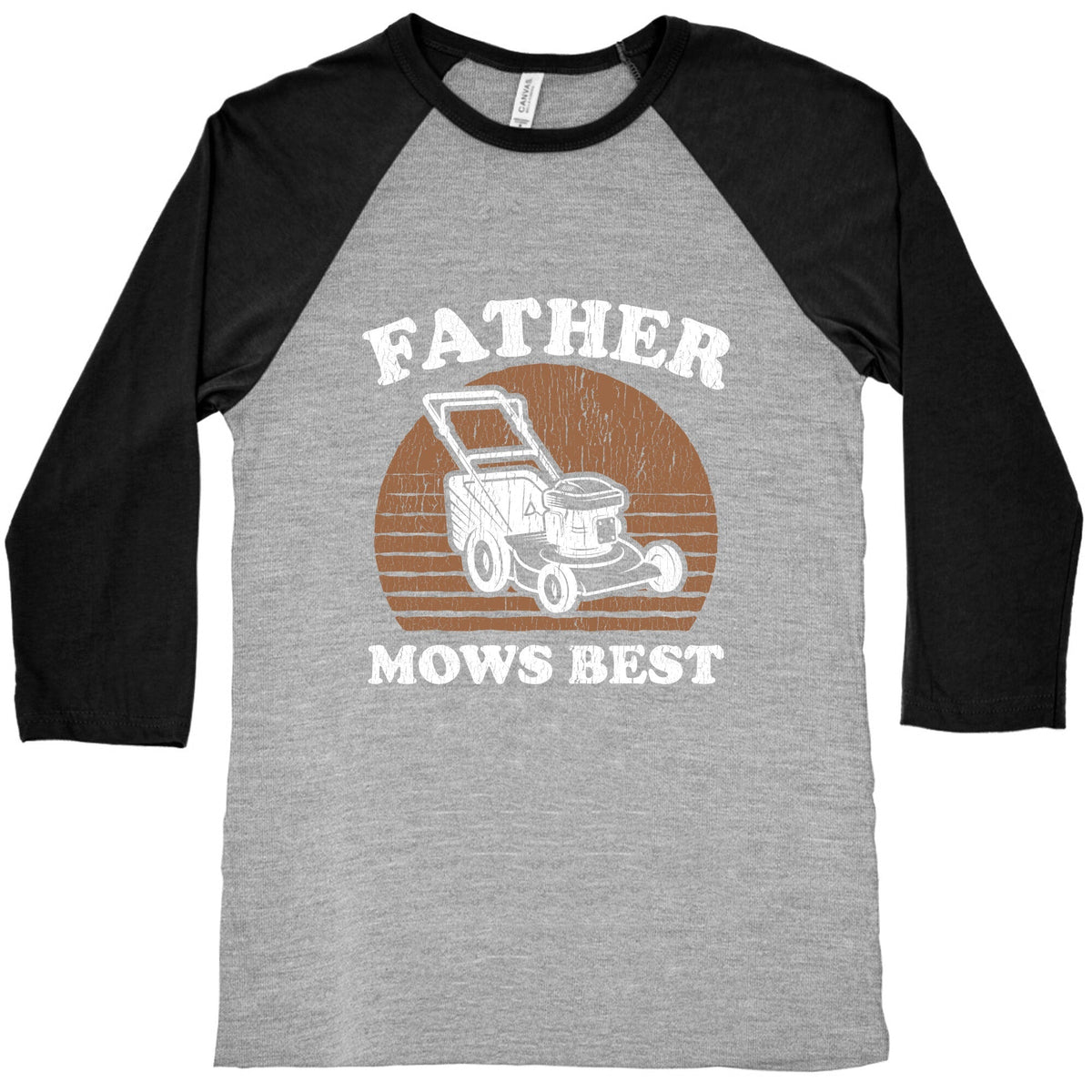 Father Mows Best Fathers Day Baseball Tee Unisex