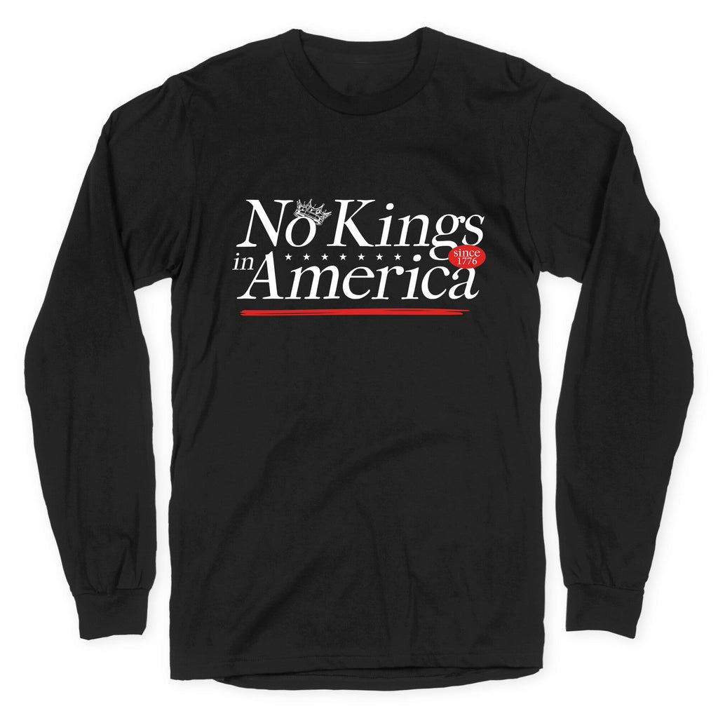 No Kings In America Anti Trump Longsleeve Tee Unisex
