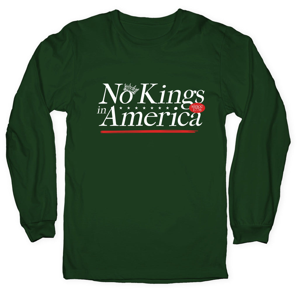 No Kings In America Anti Trump Longsleeve Tee Unisex