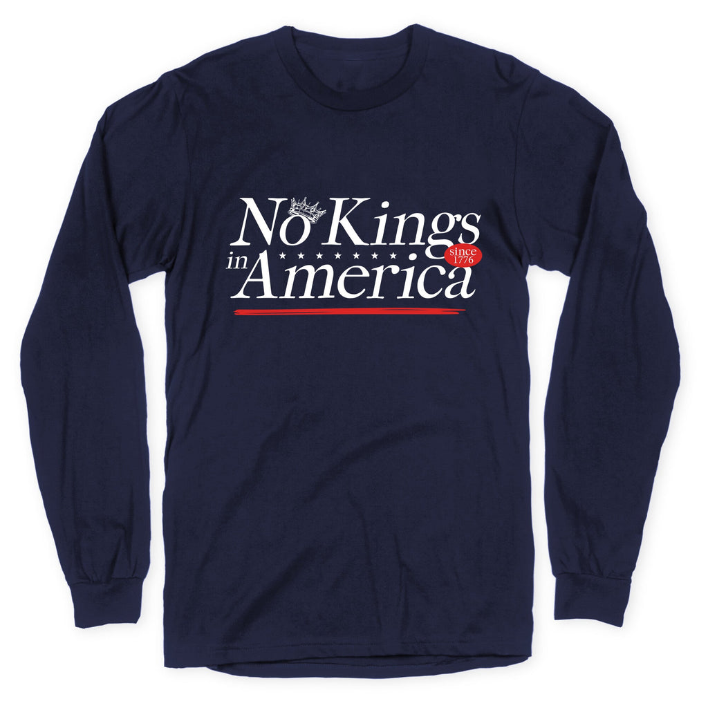No Kings In America Anti Trump Longsleeve Tee Unisex
