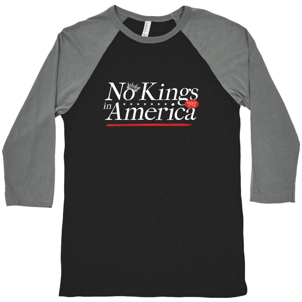 No Kings In America Anti Trump Baseball Tee Unisex