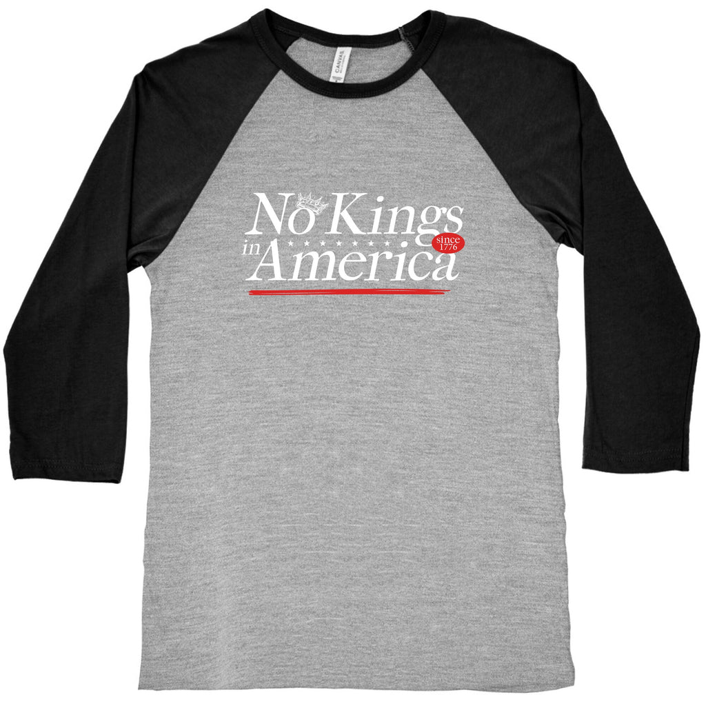 No Kings In America Anti Trump Baseball Tee Unisex