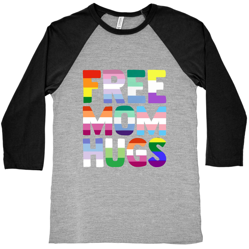 Free Mom Hugs Rainbow Baseball Tee Unisex