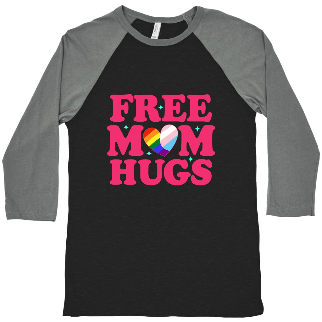 Free Mom Hugs Pride Baseball Tee Unisex